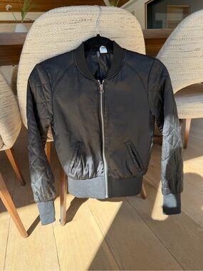 H&M Black Satin Bomber Jacket